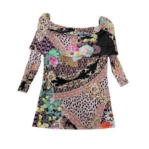 Petit Pois by Viviana G Mixed Media Mesh Top – Size Medium
